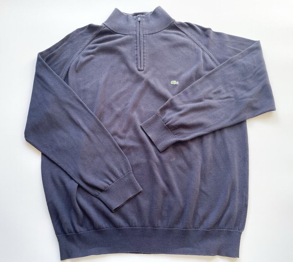 Men’s Navy Blue Lacoste Quarter Zip Sweater Size 8 or 3X